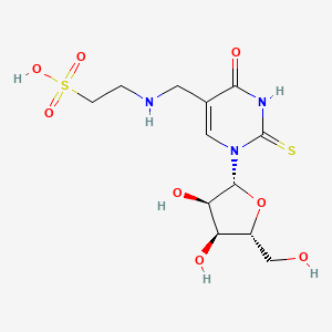 molecular formula C12H19N3O8S2 B13355779 2-(((1-((2R,3R,4S,5R)-3,4-Dihydroxy-5-(hydroxymethyl)tetrahydrofuran-2-yl)-4-oxo-2-thioxo-1,2,3,4-tetrahydropyrimidin-5-yl)methyl)amino)ethanesulfonic acid CAS No. 497258-54-5