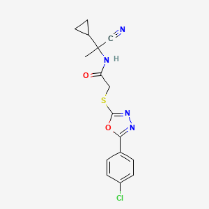 2-((5-(4-Chlorophenyl)-1,3,4-oxadiazol-2-yl)thio)-N-(1-cyano-1-cyclopropylethyl)acetamide