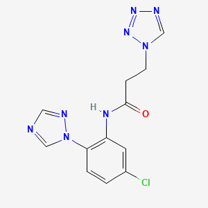 N-[5-chloro-2-(1H-1,2,4-triazol-1-yl)phenyl]-3-(1H-tetraazol-1-yl)propanamide