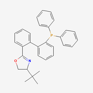 molecular formula C31H30NOP B13355799 Rel-(1R,4S)-4-(tert-butyl)-2-(2'-(diphenylphosphanyl)-[1,1'-biphenyl]-2-yl)-4,5-dihydrooxazole 