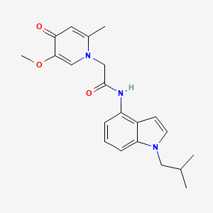 2-(5-methoxy-2-methyl-4-oxopyridin-1(4H)-yl)-N-[1-(2-methylpropyl)-1H-indol-4-yl]acetamide