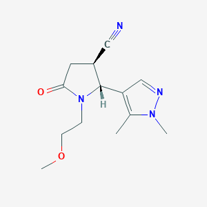 molecular formula C13H18N4O2 B13355842 (2R,3R)-2-(1,5-Dimethyl-1H-pyrazol-4-yl)-1-(2-methoxyethyl)-5-oxopyrrolidine-3-carbonitrile 