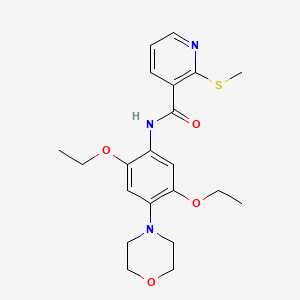 molecular formula C21H27N3O4S B13355867 N-(2,5-Diethoxy-4-morpholinophenyl)-2-(methylthio)nicotinamide 