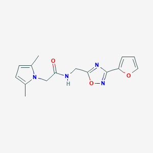 molecular formula C15H16N4O3 B13355961 2-(2,5-dimethyl-1H-pyrrol-1-yl)-N-{[3-(furan-2-yl)-1,2,4-oxadiazol-5-yl]methyl}acetamide 