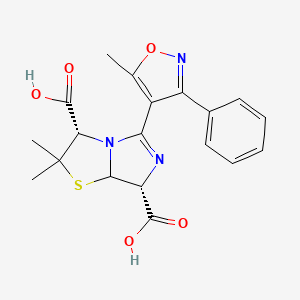 molecular formula C19H19N3O5S B13355968 (3S,7R)-2,2-Dimethyl-5-(5-methyl-3-phenylisoxazol-4-yl)-2,3,7,7a-tetrahydroimidazo[5,1-b]thiazole-3,7-dicarboxylic acid 