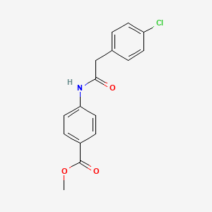 molecular formula C16H14ClNO3 B13355970 Methyl 4-{[(4-chlorophenyl)acetyl]amino}benzoate 