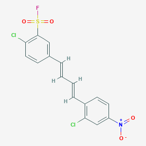 2-Chloro-5-(4-(2-chloro-4-nitrophenyl)buta-1,3-dien-1-yl)benzene-1-sulfonyl fluoride