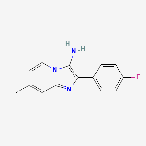 molecular formula C14H12FN3 B1335610 2-(4-氟苯基)-7-甲基咪唑并[1,2-a]吡啶-3-胺 CAS No. 851879-21-5