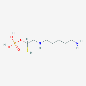 molecular formula C7H19N2O4PS B13356192 2-((5-Aminopentyl)amino)-1-mercaptoethyl dihydrogen phosphate 