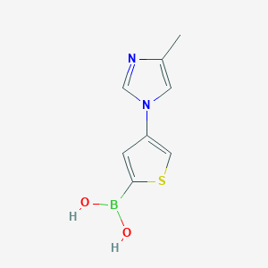 molecular formula C8H9BN2O2S B13356194 (4-(4-Methyl-1H-imidazol-1-yl)thiophen-2-yl)boronic acid 