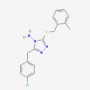 molecular formula C17H17ClN4S B13356213 3-(4-chlorobenzyl)-5-[(2-methylbenzyl)sulfanyl]-4H-1,2,4-triazol-4-amine 