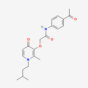 molecular formula C21H26N2O4 B13356214 N-(4-acetylphenyl)-2-{[2-methyl-1-(3-methylbutyl)-4-oxo-1,4-dihydropyridin-3-yl]oxy}acetamide 