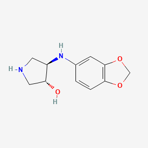 molecular formula C11H14N2O3 B13356254 (3R,4R)-4-(Benzo[d][1,3]dioxol-5-ylamino)pyrrolidin-3-ol 