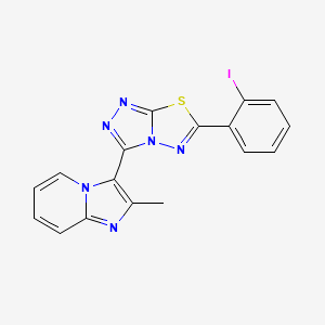 molecular formula C17H11IN6S B13356354 3-[6-(2-Iodophenyl)[1,2,4]triazolo[3,4-b][1,3,4]thiadiazol-3-yl]-2-methylimidazo[1,2-a]pyridine 