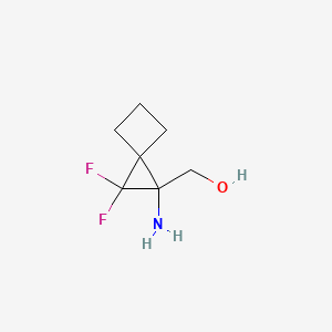 molecular formula C7H11F2NO B13356358 (1-Amino-2,2-difluorospiro[2.3]hexan-1-yl)methanol 