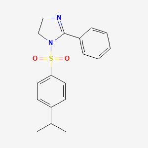 molecular formula C18H20N2O2S B13356375 1-[(4-isopropylphenyl)sulfonyl]-2-phenyl-4,5-dihydro-1H-imidazole 