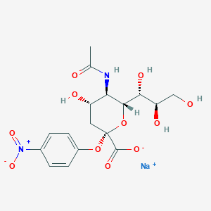 molecular formula C17H21N2NaO11 B13356482 Sodium (2S,4S,5R,6R)-5-acetamido-4-hydroxy-2-(4-nitrophenoxy)-6-((1R,2R)-1,2,3-trihydroxypropyl)tetrahydro-2H-pyran-2-carboxylate 