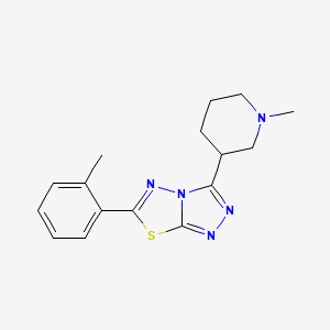 molecular formula C16H19N5S B13356502 6-(2-Methylphenyl)-3-(1-methyl-3-piperidinyl)[1,2,4]triazolo[3,4-b][1,3,4]thiadiazole 