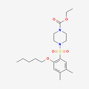 Ethyl 4-{[4,5-dimethyl-2-(pentyloxy)phenyl]sulfonyl}-1-piperazinecarboxylate