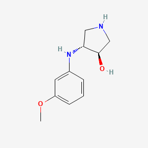 molecular formula C11H16N2O2 B13356515 (3R,4R)-4-((3-Methoxyphenyl)amino)pyrrolidin-3-ol 