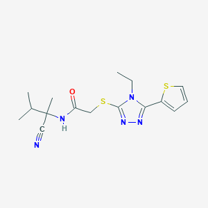 N-(1-cyano-1,2-dimethylpropyl)-2-{[4-ethyl-5-(thiophen-2-yl)-4H-1,2,4-triazol-3-yl]sulfanyl}acetamide