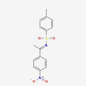 molecular formula C15H14N2O4S B13356559 4-Methyl-N-(1-(4-nitrophenyl)ethylidene)benzenesulfonamide 