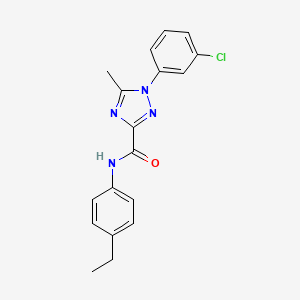 molecular formula C18H17ClN4O B13356586 1-(3-chlorophenyl)-N-(4-ethylphenyl)-5-methyl-1H-1,2,4-triazole-3-carboxamide 