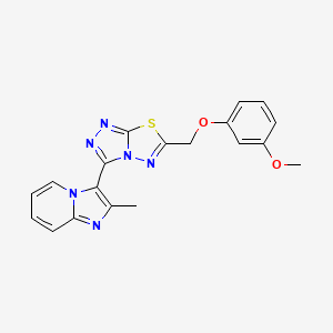 molecular formula C19H16N6O2S B13356593 3-{6-[(3-Methoxyphenoxy)methyl][1,2,4]triazolo[3,4-b][1,3,4]thiadiazol-3-yl}-2-methylimidazo[1,2-a]pyridine 