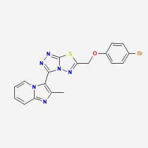 molecular formula C18H13BrN6OS B13356621 4-Bromophenyl [3-(2-methylimidazo[1,2-a]pyridin-3-yl)[1,2,4]triazolo[3,4-b][1,3,4]thiadiazol-6-yl]methyl ether 