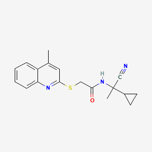 molecular formula C18H19N3OS B13356669 N-(1-Cyano-1-cyclopropylethyl)-2-((4-methylquinolin-2-yl)thio)acetamide 