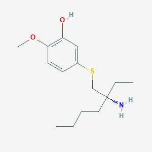 molecular formula C15H25NO2S B13356674 (R)-5-((2-Amino-2-ethylhexyl)thio)-2-methoxyphenol 