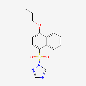 molecular formula C15H15N3O3S B13356689 1-[(4-propoxy-1-naphthyl)sulfonyl]-1H-1,2,4-triazole 