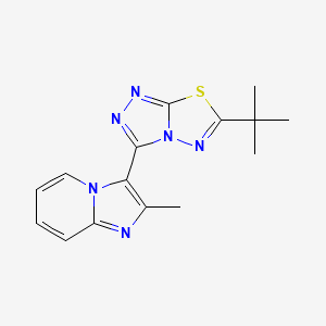 molecular formula C15H16N6S B13356702 3-(6-Tert-butyl[1,2,4]triazolo[3,4-b][1,3,4]thiadiazol-3-yl)-2-methylimidazo[1,2-a]pyridine 