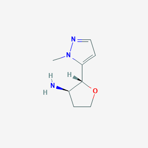 molecular formula C8H13N3O B13356784 (2R,3R)-2-(1-Methyl-1H-pyrazol-5-yl)tetrahydrofuran-3-amine 