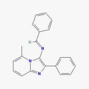 molecular formula C21H17N3 B13356825 N-benzylidene-5-methyl-2-phenylimidazo[1,2-a]pyridin-3-amine 