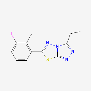 molecular formula C12H11IN4S B13356832 3-Ethyl-6-(3-iodo-2-methylphenyl)[1,2,4]triazolo[3,4-b][1,3,4]thiadiazole 