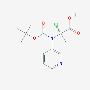 molecular formula C13H17ClN2O4 B13356839 (S)-2-((tert-Butoxycarbonyl)(pyridin-3-yl)amino)-2-chloropropanoic acid 