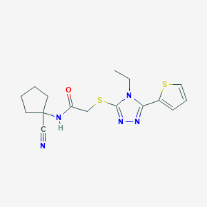 N-(1-Cyanocyclopentyl)-2-((4-ethyl-5-(thiophen-2-yl)-4H-1,2,4-triazol-3-yl)thio)acetamide