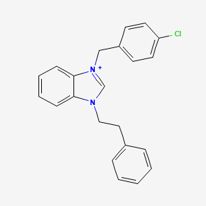 molecular formula C22H20ClN2+ B13356870 3-(4-chlorobenzyl)-1-(2-phenylethyl)-3H-benzimidazol-1-ium 