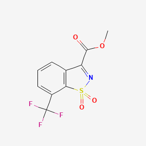 molecular formula C10H6F3NO4S B13356885 Methyl 7-(trifluoromethyl)benzo[d]isothiazole-3-carboxylate 1,1-dioxide 