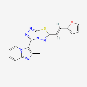 3-{6-[(E)-2-(furan-2-yl)ethenyl][1,2,4]triazolo[3,4-b][1,3,4]thiadiazol-3-yl}-2-methylimidazo[1,2-a]pyridine