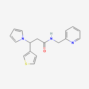 N-(pyridin-2-ylmethyl)-3-(1H-pyrrol-1-yl)-3-(thiophen-3-yl)propanamide