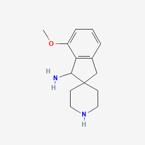 molecular formula C14H20N2O B13357030 7-Methoxy-1,3-dihydrospiro[indene-2,4'-piperidin]-1-amine 