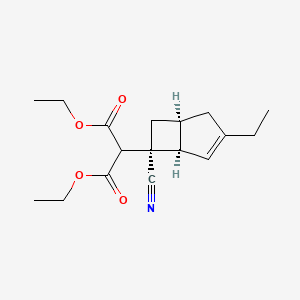 Diethyl 2-((1R,5S,6R)-6-cyano-3-ethylbicyclo[3.2.0]hept-3-en-6-yl)malonate