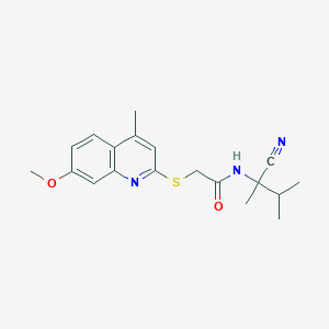 N-(1-cyano-1,2-dimethylpropyl)-2-[(7-methoxy-4-methylquinolin-2-yl)sulfanyl]acetamide