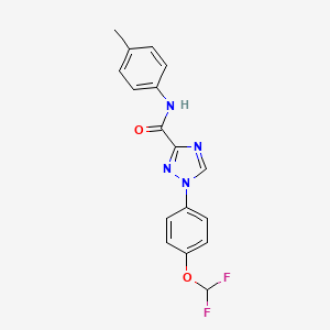 molecular formula C17H14F2N4O2 B13357173 1-[4-(difluoromethoxy)phenyl]-N-(4-methylphenyl)-1H-1,2,4-triazole-3-carboxamide 