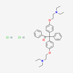 molecular formula C38H48Cl2N2O3 B13357179 2,2-bis[4-[2-(diethylamino)ethoxy]phenyl]-1,2-diphenylethanone;dihydrochloride 