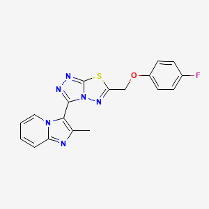 3-{6-[(4-Fluorophenoxy)methyl][1,2,4]triazolo[3,4-b][1,3,4]thiadiazol-3-yl}-2-methylimidazo[1,2-a]pyridine