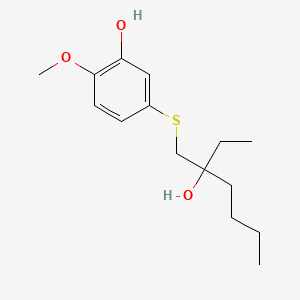 molecular formula C15H24O3S B13357204 5-((2-Ethyl-2-hydroxyhexyl)thio)-2-methoxyphenol 