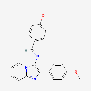 molecular formula C23H21N3O2 B13357252 N-(4-methoxybenzylidene)-2-(4-methoxyphenyl)-5-methylimidazo[1,2-a]pyridin-3-amine 